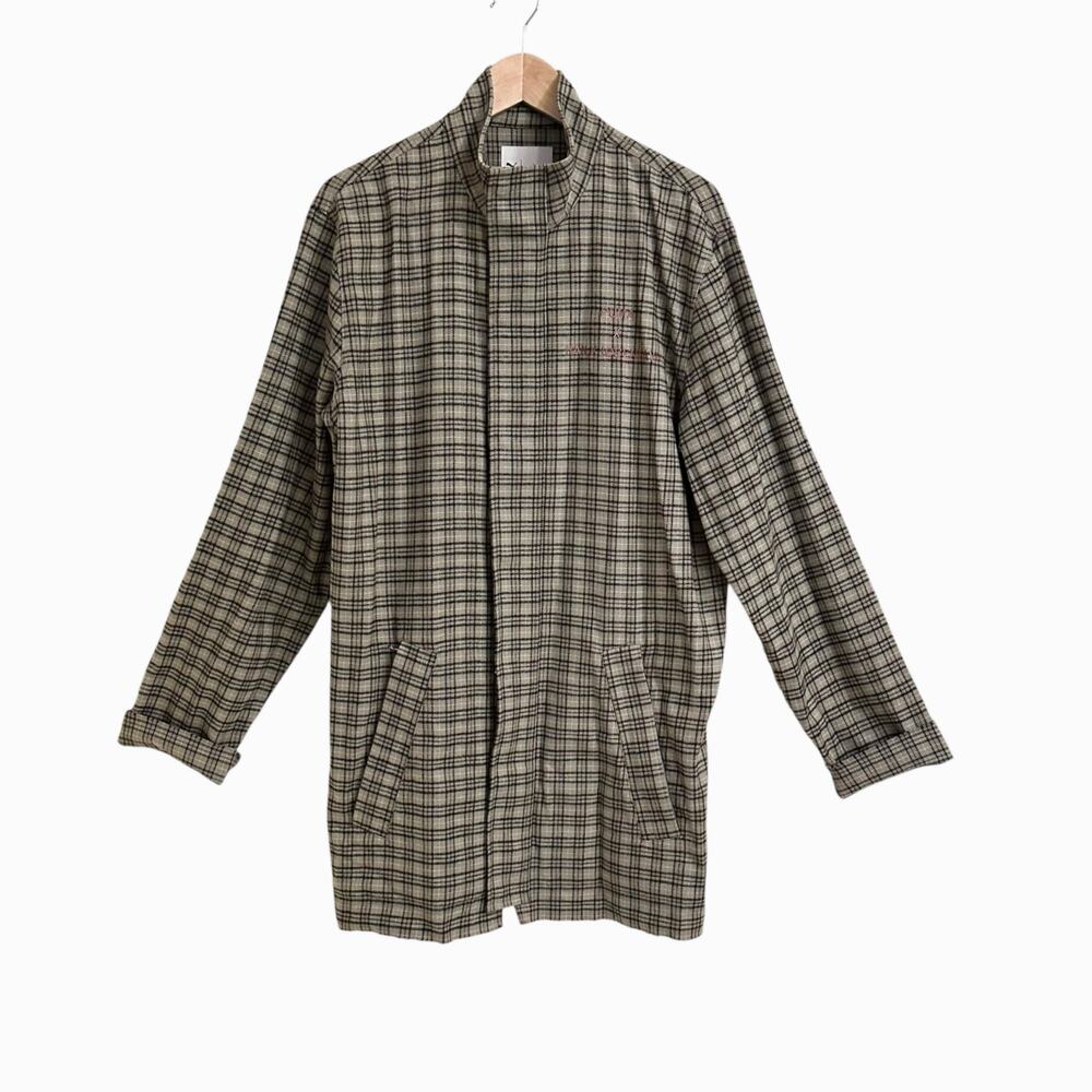 Puma x HAL KJOBENHAVN Cotton Flannel Plaid Midlengtg Jacket Sz Medium SAMPLE